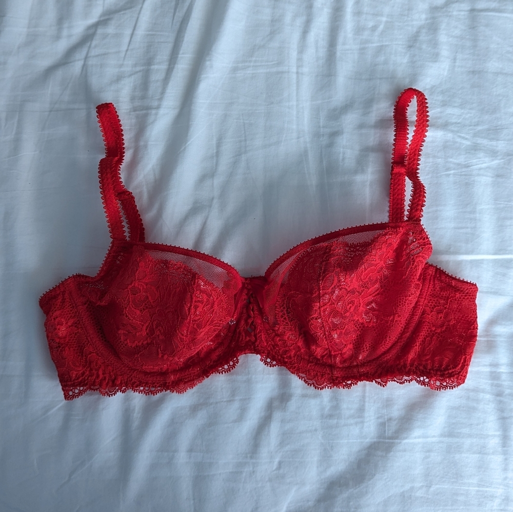 Victoria's Secret Red Demi-Cup Bra
